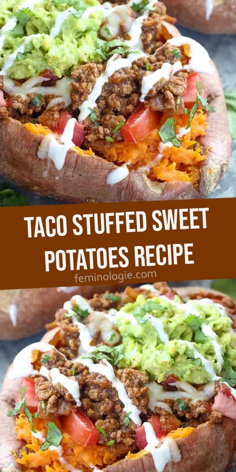 Taco Toppings, Sweet Potatoes Recipe, Keto Healthy, Stuffed Sweet Potatoes, Dinner Keto, High Protein Dinner, Low Carb High Protein, Protein Dinner, Healthy Wraps