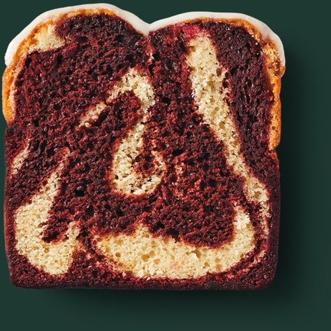 NEW ITEM: Red Velvet Loaf from Starbucks. See the full nutrition facts, weight watchers points and allergies on our website. #fastfood #nutrition Starbucks Red Velvet Loaf, Starbucks Bakery, Starbucks Red Velvet, Red Velvet Loaf, White Chocolate Icing, Restaurant Foods, Coffee Shop Menu Ideas, Starbucks Menu, Fast Food Items