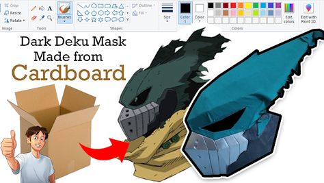 Dark Deku Mask PDF Deku Mask Template, My Hero Academia Dark Deku, Anime Craft Ideas, Cool Masks Designs Ideas, Mask Diy Craft, Pencil Crossbow, Vigilante Izuku, Cosplay Templates, Deku Mask