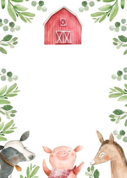 Farm Birthday Invite, Farm Animals Themed Birthday Party, Farm Invitations Birthday, Farm Invitation Template, Farm Animals Invitations, Farm Birthday Party Invitations, Farm Party Invitations, Farm Invitation, Barn Party