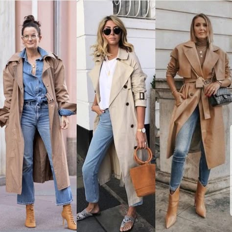 Trench Jacket Outfit, Beige Coat Outfit, Casual Trench Coat Outfit, Beige Trench Coat Outfit, Nyc Outfits, Trench Coat Outfit, Beige Trench Coat, Causal Outfits, Denim Chic