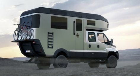 GEHOcab Iveco Daily 4x4 : un camping-car à capucine prêt pour l'aventure Iveco Daily 4x4, Volkswagen Amarok, Kombi Home, Off Road Camper, Cool Campers, Van Conversion, Camping Car, Car Camping, Land Rover Defender