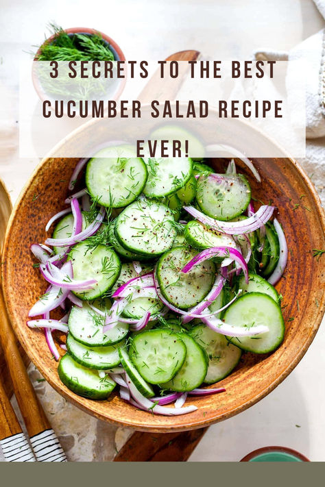 3 Secrets to the Best Cucumber Salad Recipe Ever! Build Your Cucumber Salad, Beat Cucumber Salad, How To Make Cucumbers Taste Good, Best Cucumber Salad, Crunchy Spiced Cucumber Salad, Recipe Cucumber, Easy Cucumber Salad, Smitten Kitchen Cucumber Salad, Cucumber Salad Recipe