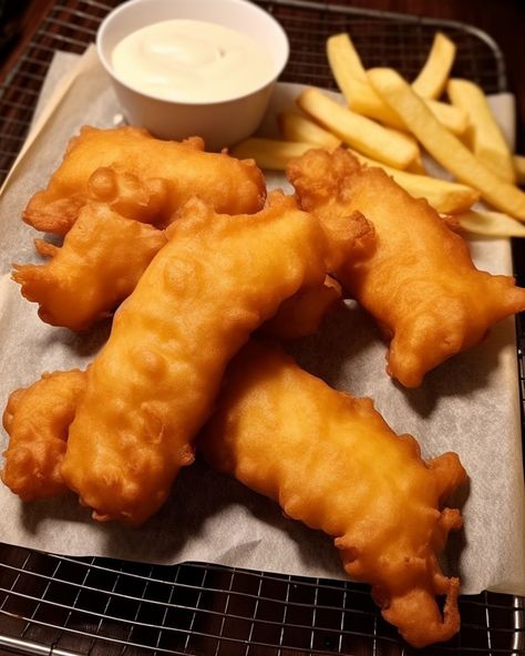 Frying Batter, Traditional Fish And Chips, Fish Batter Recipe, Cooked Chicken Recipes, Shell Fish, Fish Fillets, Batter Recipe, Battered Fish, Appetizers Easy Finger Food