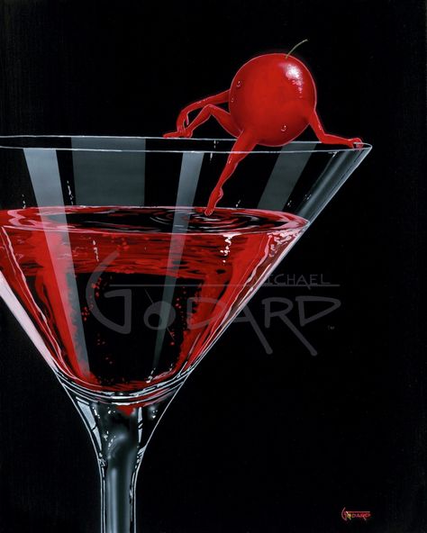 Paintings | Michael Godard Cosmo Martini, Godard Art, Michael Godard, Cosmos Art, Cocktail Art, Wine Art, Selling Art Online, Wow Art, Selling Artwork