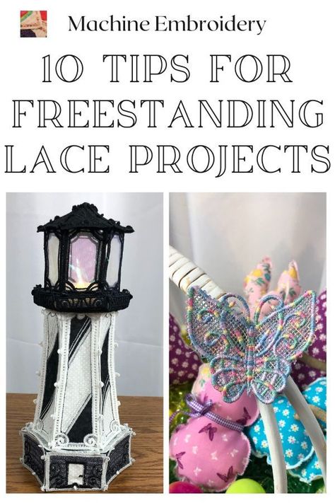 Embroidery Hacks, Free Standing Lace Machine Embroidery, Lace Projects, Embroidery Online, Freestanding Lace Embroidery, Free Standing Lace, Tips For Success, Machine Embroidery Projects, Machine Embroidery Applique