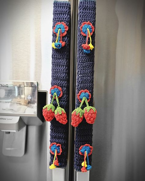 This Diwali decore your stuff with some traditional cum trendy touch🍓🌸 Refrigerator crochet handles cover set (3 piece) Dm @kalakruti_trends_and_tradition for more info Customisation is available. {crochetwork, fridge handle cover, trendy,homedecor, handwork } #crochet #crochetersofinstagram #handmade #trending #trendsandtraditions #lifestyle #homedecore Fridge Handle Covers, Crochet Handles, Diwali, Refrigerator, 3 Piece, Handles, Lifestyle, Crochet, Quick Saves