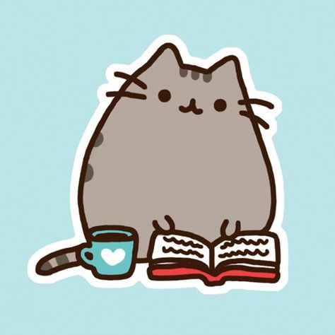 Reading a book A Cup Of Coffee, Pusheen, Cup Of Coffee, A Cat, A Coffee, Coffee