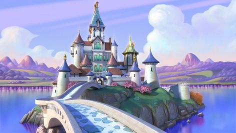 Enchancia Castle | Sofia the First Wiki | Fandom Sofia The First Background, Background For Name, Princess Sofia Invitations, Prince James, Princess Amber, Castle School, Princess Sofia The First, Castle Background, Cartoon House