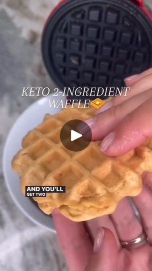 Only 2 INGREDIENTS 🧇This is the best Keto waffle peanut butter easy & delicious "Must express something to keep getting my recipes. FULL RECIPE IN... | By Keto For Beginners | Who wants to make two ingredient waffles? We're mixing one egg and a heaping spoonful of peanut butter. Cook that onto your little mini waffle iron and you'll get two adorable little peanut butter waffles. Of course, I'm topping mine with some Choc Zero Caramel Syrup and this is just delicious. I hope you make it. Enjoy. Easy Mini Waffle Recipe, Healthy Mini Waffle Maker Recipes, Small Waffle Maker Recipes Keto, Keto Recipes For Mini Waffle Maker, Egg In Mini Waffle Maker, Choc Zero, Egg Mini Waffle Maker, Peanut Butter Waffles, Mini Waffle Recipe