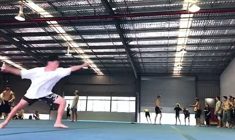 Shosei Iwamoto,14, at his gym in Kobe City, Japan.  The incredible footage shows Shosei performing a Raiz, a trick that is similar to a cartwheel with no hands but the feet kick around your body instead of being over your head Cartwheel With No Hands, Nile Wilson, Max Whitlock, Kobe City, No Hands, City Japan, Olympic Medals, Pull Off, The Start