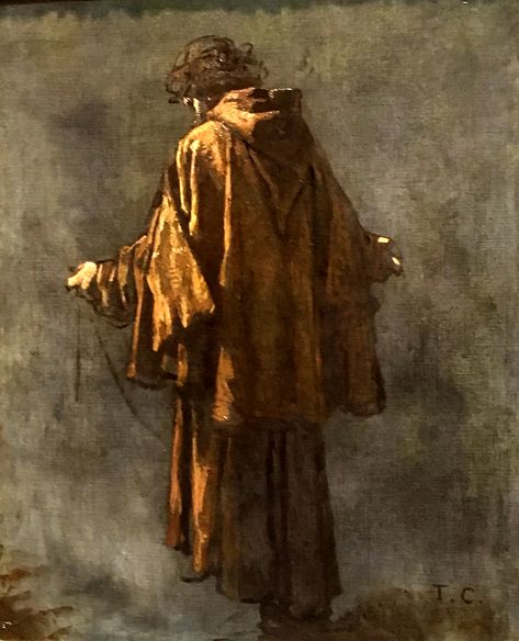 KDS Photo, Musee des Beaux Arts Lyon, painting by Thomas Couture, "Monk Seen from Behind", 1871 Thomas Couture Paintings, Photo Musee, Thomas Couture, Corpus Museum, Historical Painting, March 30, National Gallery, Figure Painting, Lyon