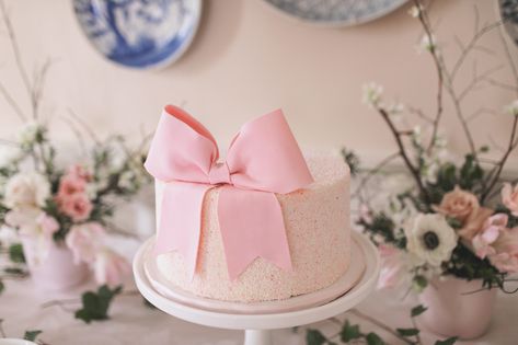 Blush And Bows Birthday, Pink Bow Birthday Theme, Bow Themed First Birthday Party, Southern Belle Birthday Party, Bow First Birthday Party, Bow Birthday Party Ideas, Bow Themed Birthday Party, Pink Party Ideas, Born On Fifth