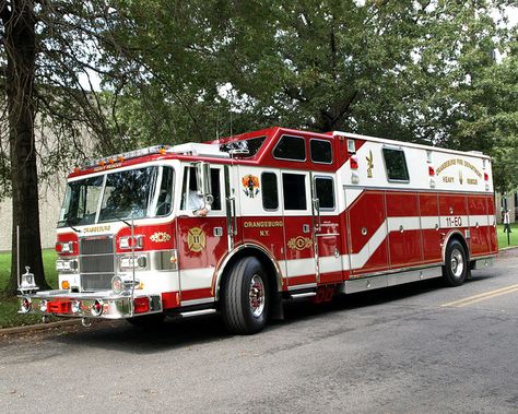 Heavy Rescue Truck, Orangeburg Fire Department, New York | Flickr ... Tactical Vehicle, Fire Trucks Pictures, Cool Fire, Bug Out Vehicle, Fire Equipment, Rescue Vehicles, Rescue Team, Fire Apparatus, Big Rig Trucks