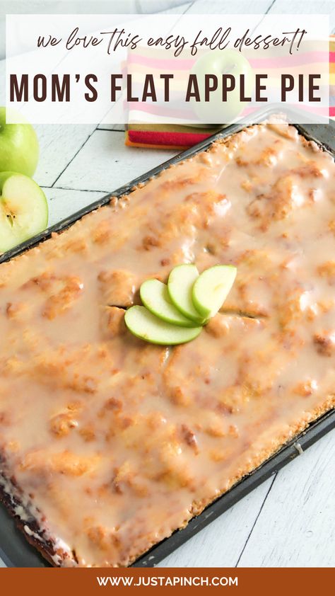 Mom's Flat Apple Pie Mom’s Flat Apple Pie, Piggy Pie Dessert, Moms Apple Pie, Flat Apple Pie Pioneer Woman, 4 Apples Recipe, Cookie Sheet Apple Pie, Leftover Apple Pie What To Do With, Apple Pie Using Canned Filling, Mom's Flat Apple Pie