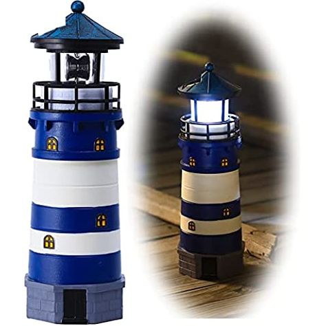 Amazon.com: Set of 12 Handmade Wooden Lighthouse and Mini Sailboat Model Decoration - Nautical Models Decor for Home, Beach, or Party Centerpieces - Perfect for Nautical Ornaments & Gifts for Sailman & Sea Lover : Home & Kitchen Well Pump Cover, Solar Lighthouse, Lighthouse Gifts, Lighthouse Lamp, Lighthouse Design, White Lighthouse, Lighthouse Decor, Well Cover, Model Sailboat