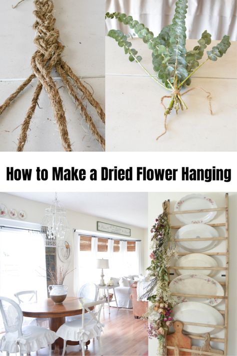 Ribbon Hanging Ideas, Dried Flower Ideas Diy, Spring Dried Flowers, Displaying Dried Flowers, Dried Flower Garland Diy, Dried Flower Hanging Decor, Dried Herbs Hanging, Hanging Dried Flowers Decor, Dried Flowers Ideas Diy