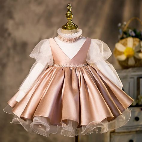 Toddler Prom Dresses, Spain Princess, 1st Birthday Dress, Dress For Baby Girl, Princess Sophia, Baby Girl Princess Dresses, 1st Birthday Dresses, Satin Flower Girl Dress, Toddler Party Dress