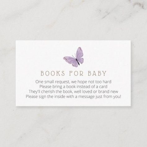 Butterfly Kisses Books for Baby Enclosure Card Butterfly Baby Shower Cake, Butterfly Baby Shower Favors, Baby Shower Card Box, Butterfly Baby Shower Decorations, Kiss Books, Butterfly Baby Shower Theme, Baby Shower Games Unique, Baby Shower Theme Decorations, Baby Shower Purple