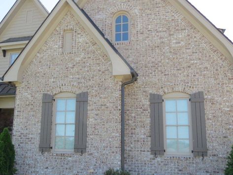 Brick House With Stone Accents, Forest Modern House, Light Brick House Exterior, Mortar Wash, Modern House Ideas, Brick Ideas, Western Carolina, Brick Homes, Brick Companies