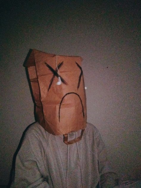 Paper Bag Head, Paper Bag Mask, Marvel Art Drawings, Mask Aesthetic, Simple Aesthetic, Conceptual Photography, Brown Paper Bag, Halloween Masks, Brown Paper