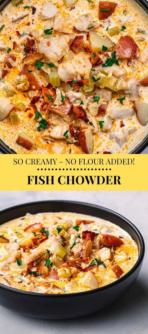 Fish Chowder Recipe, Fish Stew Recipes, Chowder Recipes Seafood, Fish Chowder, Chowder Soup, Chowder Recipe, Seafood Stew, Delicious Soup Recipes, Chowder Recipes