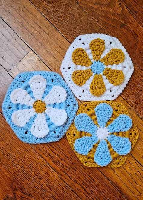 Flowers Crochet Pattern, Hexagon Flowers, African Flower Crochet, Chart Crochet, Hexagon Crochet Pattern, African Daisy, Granny Pattern, Advanced Crochet, Flowers Crochet