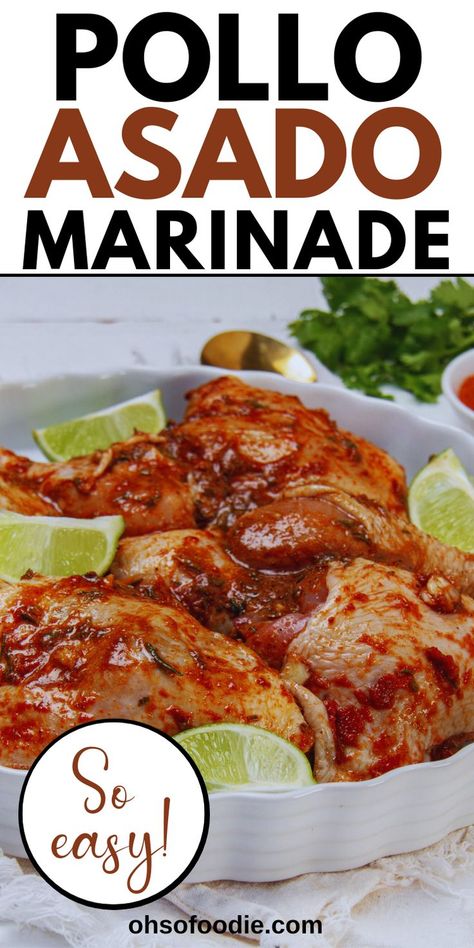 Text reads Pollo Asado Marinade - So Easy! Roasted Chicken Marinade, Pollo Asada Marinade, Easy Marinade For Chicken, Chicken Asada, Pollo Asado Chicken, Grilled Chicken Breast Marinade, Pollo Asado Marinade, Asado Chicken, Asada Marinade