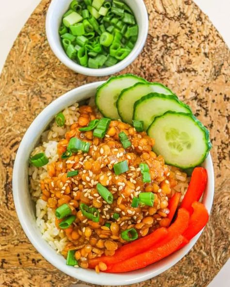 Sweet Korean Lentils Recipe | Cheap Lazy Vegan Korean Lentils, Cheap Lazy Vegan, Bulgogi Sauce, Soy Sauce Alternative, Red Split Lentils, Lentils Recipe, Cheap Vegan Meals, Lazy Vegan, Cheap Vegan