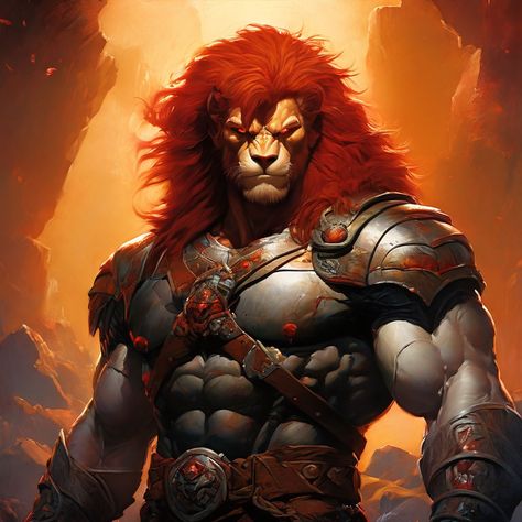 Create a painting of lion-o as a frank frazetta painting. by kevin sherrod - Playground Nemean Lion Art, Lion Warrior Fantasy Art, Lion Knight Fantasy Art, Mythical Lion Fantasy Art, Lion Anthro Art, Giant Lion Fantasy Art, Frank Frazetta, One Image, Creating Art