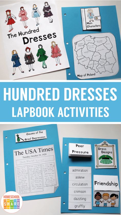 The Hundred Dresses, Literature Unit Studies, Library Centers, Folded Maps, Teaching Character, Life Skills Lessons, New Vocabulary Words, Unit Studies, Peer Pressure