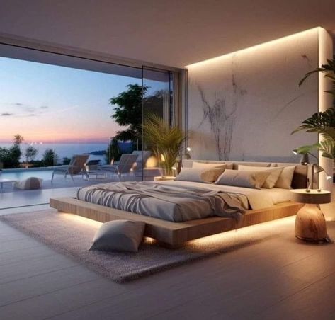 Royal Bedroom Design, Modern Luxury Bedroom, Design Room, Luxury Bedroom, Bedroom Layouts, Modern Bed, Home Room Design, Dream House Decor, Minimalist Living Room