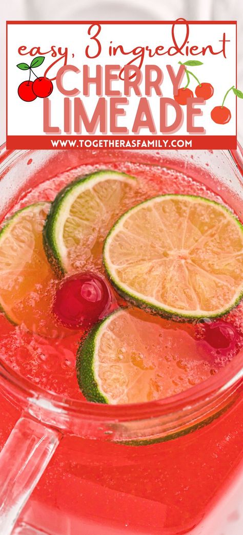 Cherry Limeade Punch Recipe, Refreshing Summer Drinks Nonalcoholic Punch Recipes, Sprite Fruit Drink, Jello Drinks Non Alcoholic, Limeade Punch Recipes, Easy Nonalcoholic Drink, Easy Summer Punch Nonalcoholic, Spiked Cherry Limeade Recipe, Cherry Limeade Recipe Alcohol Vodka