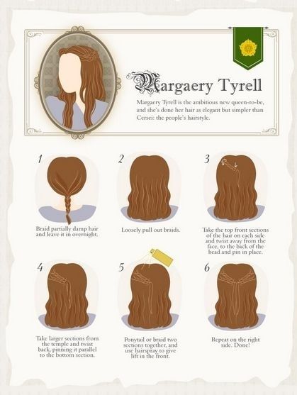 5 Elaborate Game Of Thrones Hairstyles You Can Do At Home Medieval Hair, Dessin Game Of Thrones, Medieval Hairstyles, Margaery Tyrell, Cersei Lannister, Gra O Tron, Hairstyle Gallery, Hair Tutorials, Hair Game