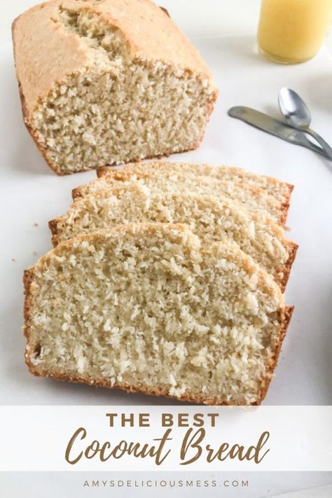 Sweet Coconut Bread Recipe, Easy Coconut Bread Recipe, Caribbean Desserts, Coconut Quick Bread, Coconut Bread Recipe, Cottage Bakery, Bd Ideas, Hummingbird Cake Recipes, Lime Curd