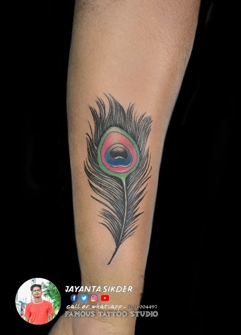 Morpankh Tattoo, Mor Pankh Tattoo, Side Wrist Tattoos, Baby Tattoo Designs, Isha Yoga, Baby Tattoo, Coverup Tattoo, Lioness Tattoo, Peacock Feather Tattoo