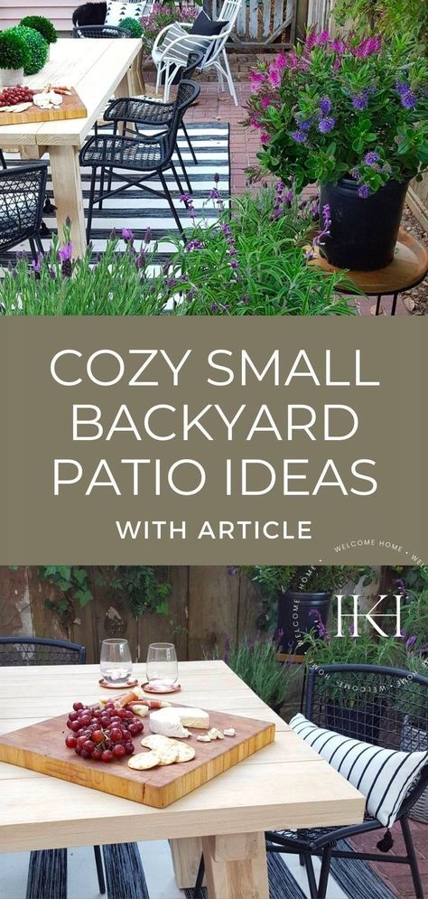 Patio Backyard Ideas, Small Backyard Patio Ideas, Kismet House, Backyard Patio Ideas, Patio Furniture Layout, Small Patio Design, Small Outdoor Patios, Patio Layout, Outdoor Patio Table