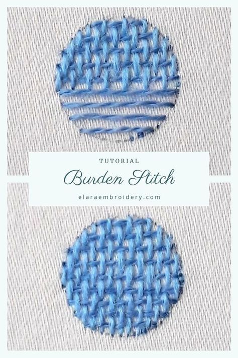 Burden Stitch, Bordado Jacobean, Crewel Embroidery Patterns, How To Stitch, Embroidery Lessons, Needlepoint Stitches, Embroidery Stitches Tutorial, Hand Embroidery Projects, Pola Sulam