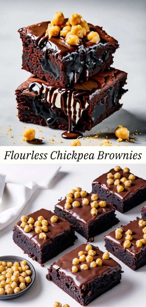 Indulge in a decadent treat with our easy recipe for Flourless Chickpea Brownies – rich, fudgy, and healthier than traditional brownies. Garbanzo Bean Dessert Recipes, Brownies With Chickpeas, Chickpea Brownies Easy, Chick Pea Dessert, Chickpea Brownies Healthy, Chickpea Brownie, Edible Chickpea Brownie Batter, Chickpea Brownies, Vegan Chocolate Brownies