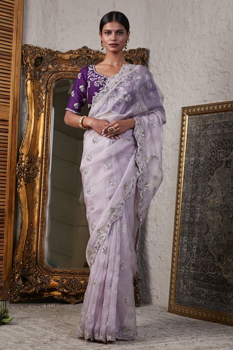 Light Purple Saree, Heavy Lehenga, Lavender Silk, Purple Saree, Blouse Purple, Purple Blouse, Blouse For Women, Organza Saree, Purple Silk