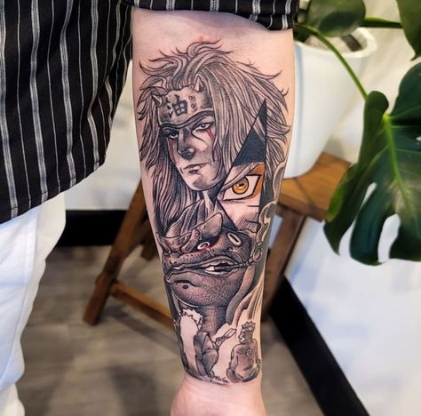 Jiraiya tattoo idea for hand Tattoo Idea For Hand, Jiraya Tattoo Ideas, Jiraiya Tattoo, Toad Sage, Tattoo Ideas Simple, Tattoo Anime, Naruto Tattoo, Back Of Shoulder Tattoo, Leg Sleeve