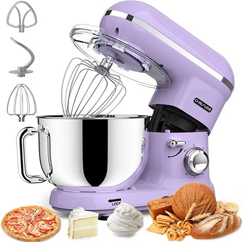 Limited-time deal: CHeflee Stand Mixer, 6 Quart, 600W 6+P Speed Household Electric Food Mixer with 6 Accessories for Dough, Cream, Cake, Kitchen Electric Mixer, Lavender Culinary Chef, Food Mixer, Stainless Steel Mixing Bowls, Electric Foods, Pots And Pans Sets, Stainless Steel Bowl, Electric Mixer, Kitchen Mixer, Baking Accessories