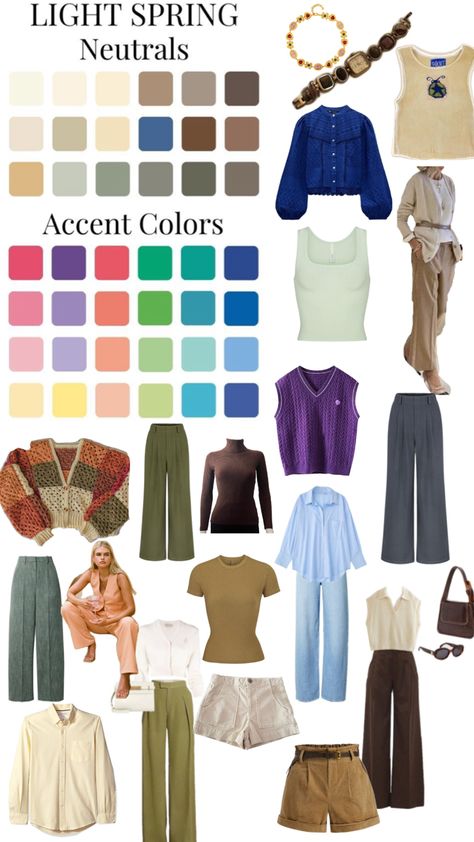 Light Spring Color Palette Outfits Fall, Color Palette Fall, Light Spring Color Palette, Light Spring Colors, True Spring, Clear Spring, Spring Color Palette, Spring Color, Soft Classic