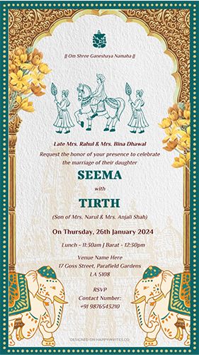 Barat Invitation Card | Indian Wedding Invitation Card Design Barat Cards Wedding Invitations, Tilak Ceremony Invitation Card, Barat Invitation Cards, Baraat Invitation, Invitation Card Indian, Ceremony Invitation Card, Indian Wedding Invitation Card Design, Hindu Wedding Invitations, Indian Wedding Invitation Cards