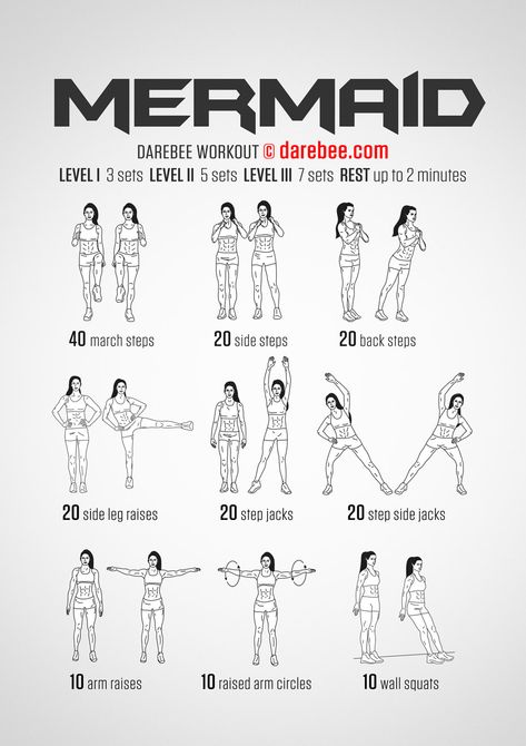 Mermaid Workout, Neila Rey Workout, Superhero Workout, Getting In Shape, Negative Words, Arm Circles, Back Steps, Leg Raises, Free Workouts