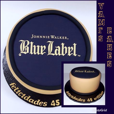 Johnnie Walker Cake, Blue Label Cake, Gold Birthday Cake, Johnnie Walker, Blue Label, Gold Birthday, 50th Wedding, Bday Ideas, Dexter