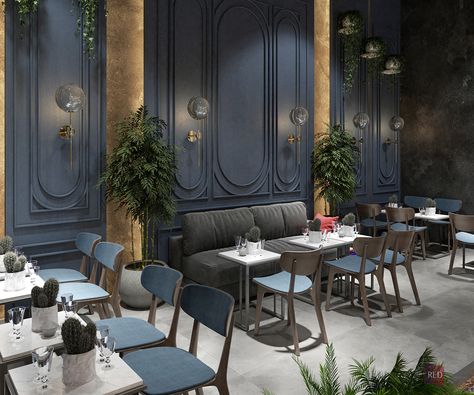 Cafe and Restaurant.. on Behance Luxury Restaurant Interior, Cafe And Restaurant, Modern Restaurant Design, Decorative Floor Lamps, Architecture Restaurant, Design Café, Luxury Restaurant, Restaurant Lounge, Desain Lanskap