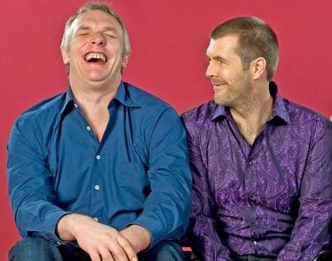 Greg Davies and Rhod Gilbert Rhod Gilbert, British Husband, Greg Davies, Comedians, Actors, Pure Products, Mens Tops