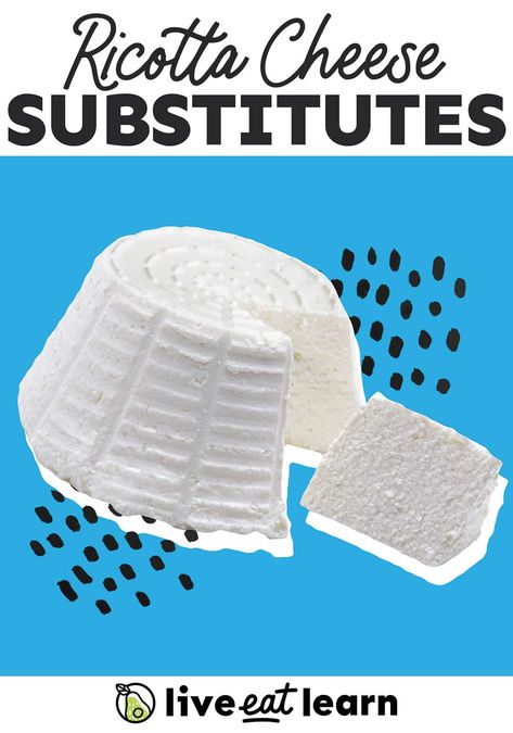 Looking for a last-minute substitute for ricotta cheese? This post has 9 substitutes for ricotta cheese including cream cheese, cottage cheese, tofu, and so much more! Substitute For Ricotta Cheese, Cannoli Filling, Vegan Ricotta, Meatless Main Dishes, Fresh Cheese, Best Vegetarian Recipes, Pasta Sauces, Mascarpone Cheese, Vegetarian Breakfast