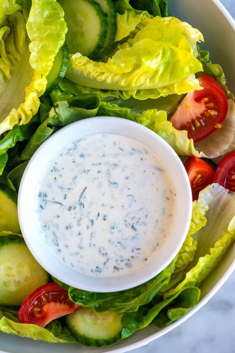 Homemade Ranch Dressing (Better Than Store-Bought) Make Ranch Dressing, Homemade Ranch Salad Dressing, Ranch Salad Dressing Recipes, Best Ranch Dressing, How To Make Ranch, Tomato Bruschetta Recipe, Inspired Taste, Ranch Dressing Recipe Homemade, Creamy Ranch Dressing